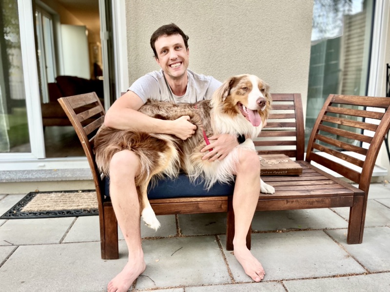 Christopher Church with Askari, his companion